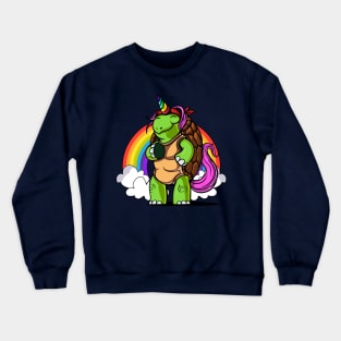 Magical Turtle Unicorn Rainbow Crewneck Sweatshirt